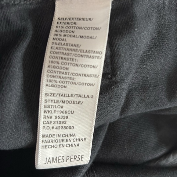 Standard James Perse Cotton & Modal Jogger Pants in Black - Size Medium (2) - Picture 5 of 7